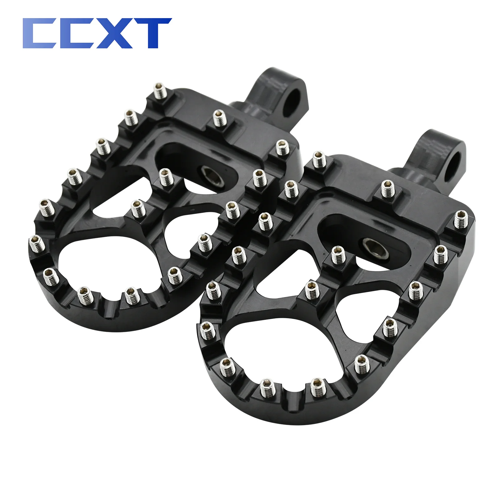 CNC Motorcycle Wide Foot Pegs 360° Roating Adjustable Suitable Compaitble For Harley Dyna Fat Bob Softail Sportster Street Bob