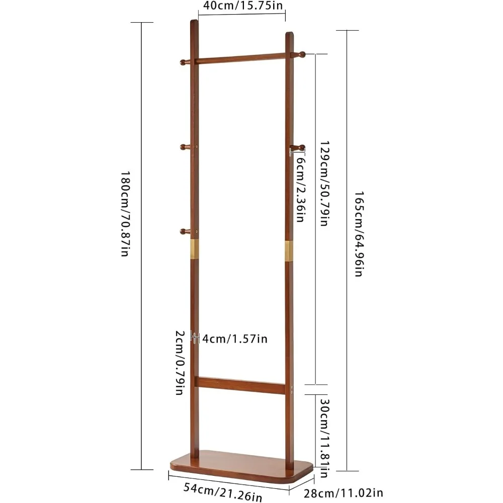 코트 랙 나무 스탠드, 매우 견고한 베이스, 독립형 작은 옷 랙, 무거운 의무, 아동용 의류 걸이 랙