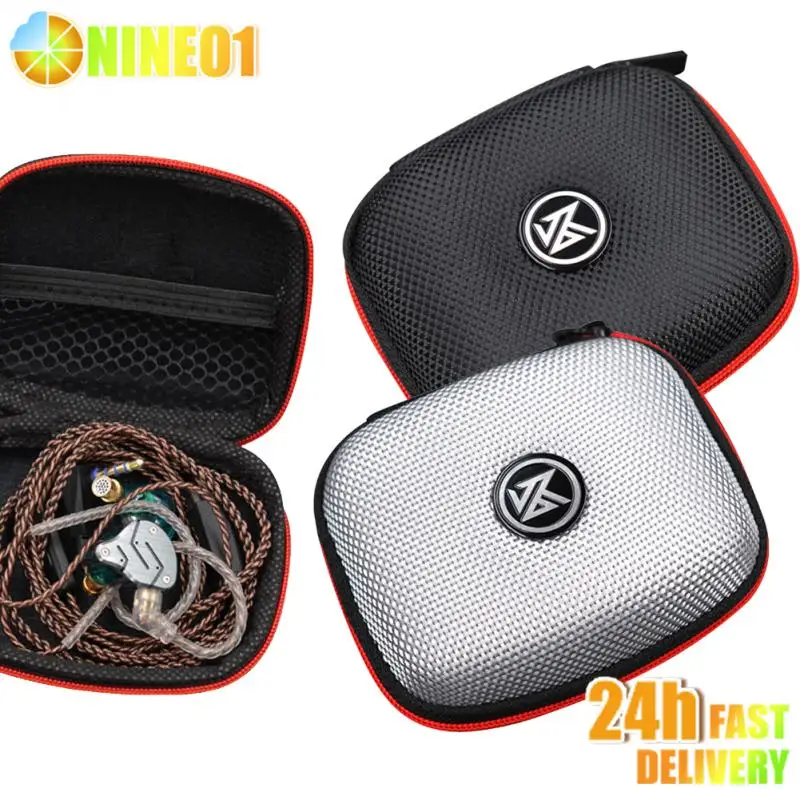 KZ Earphone Bags Original PU Zipper Storage Box Portable Hold Storage Box Case Black Suitable Earphone Accessories Earbuds Card