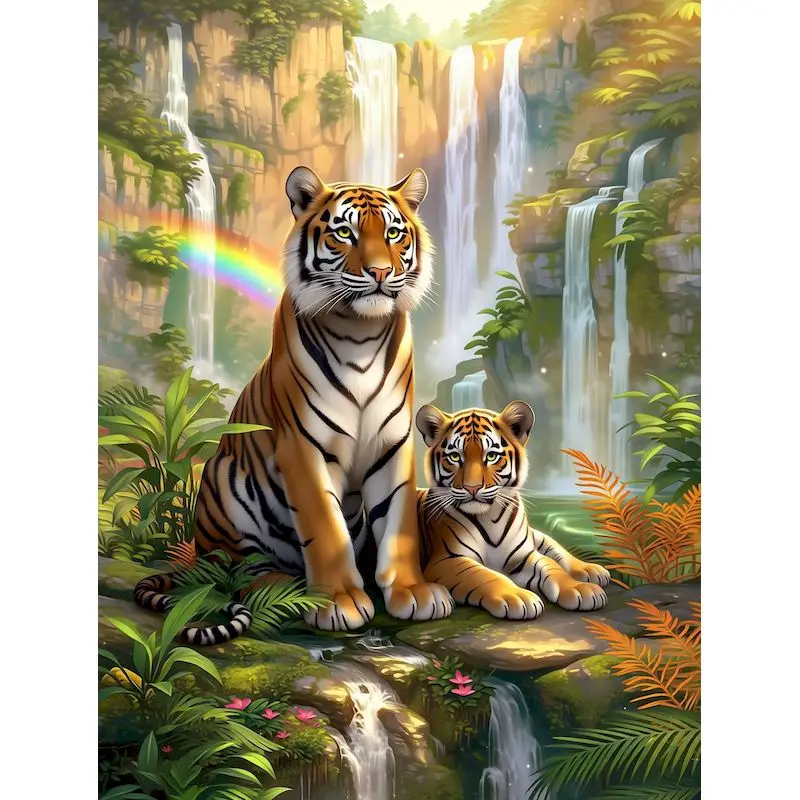 GATYZTORY Paint By Numbers Kits Paint With Numbers Tiger Animal Number Painting Gift Painting With Numbers Home Decor