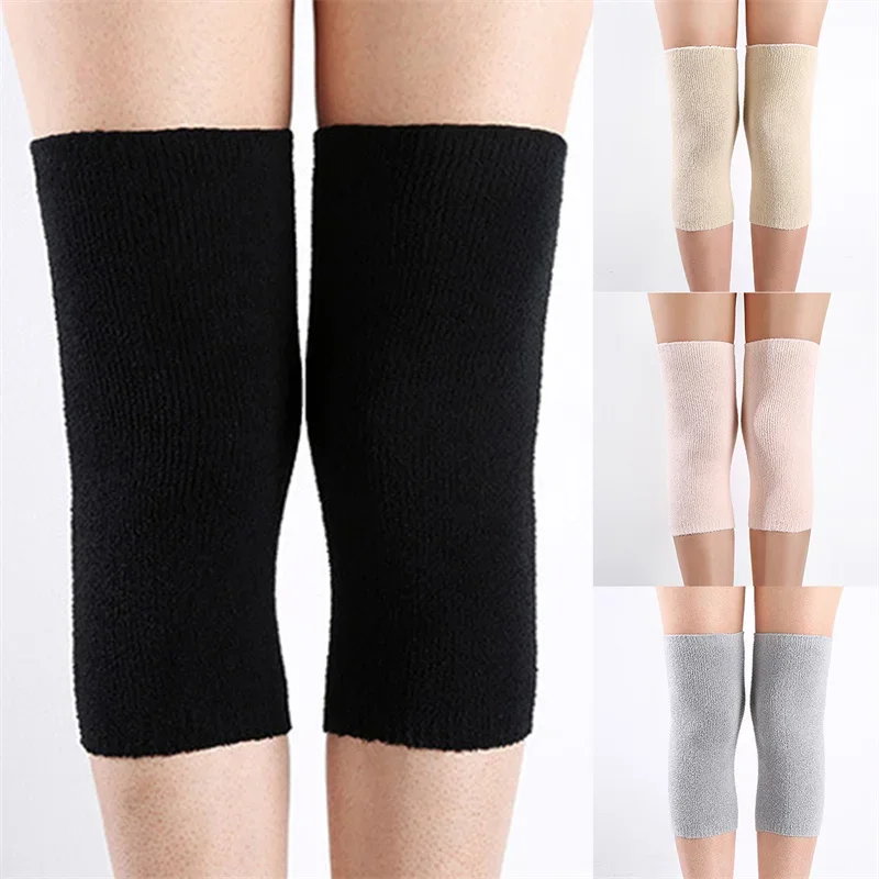 1 par de rodilleras cálidas de invierno, equipo Protector de carbón de bambú para mujeres y hombres mayores, rodillera, soporte para correr en invierno, Protector de rodilla