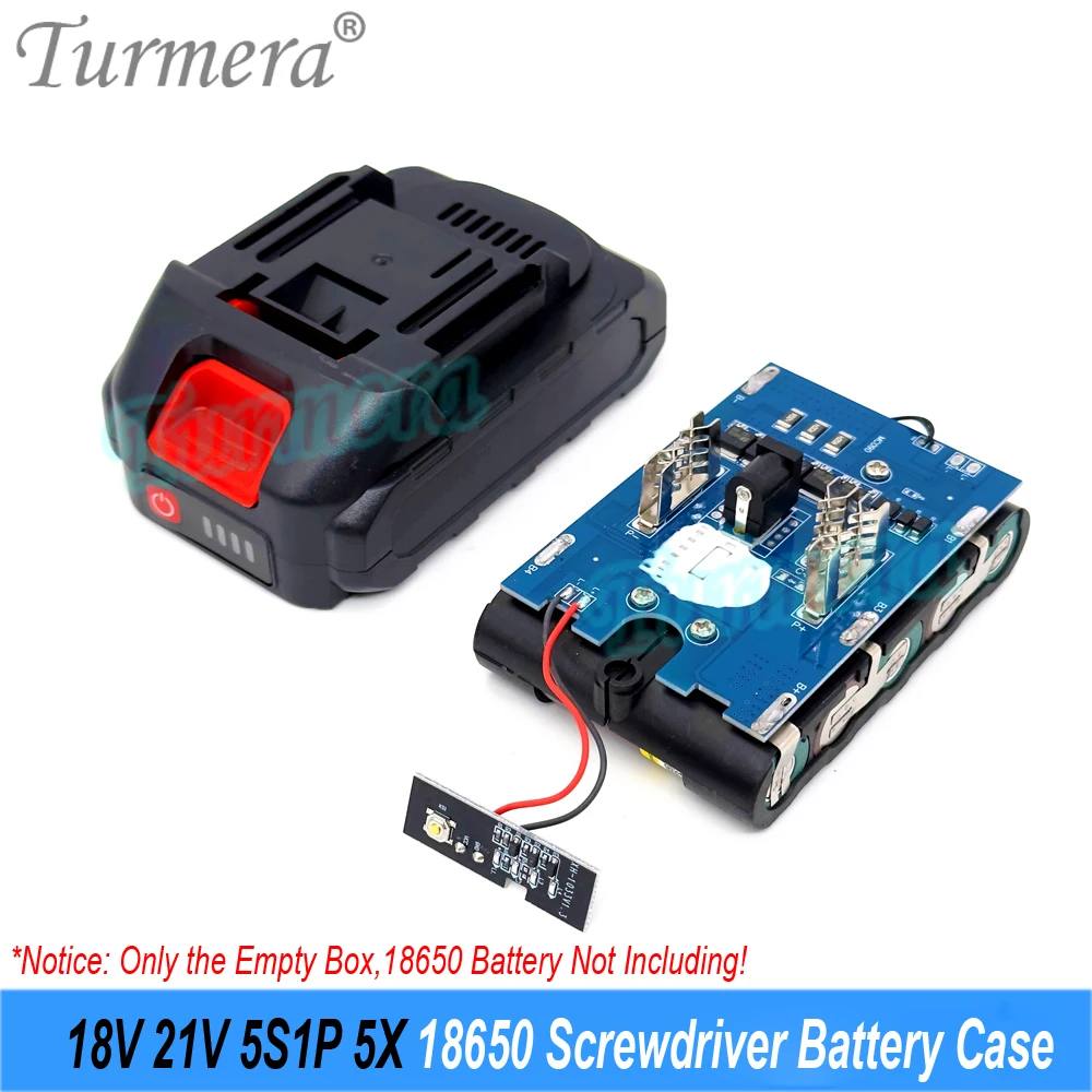 Turmera 18v 21v schrauben dreher batterie gehäuse 5x 10x 15x 20x 18650 halter 5s 50a max.100a bms schweiß nickel zum ersetzen der elektrischen bohrmaschine – Detail 5