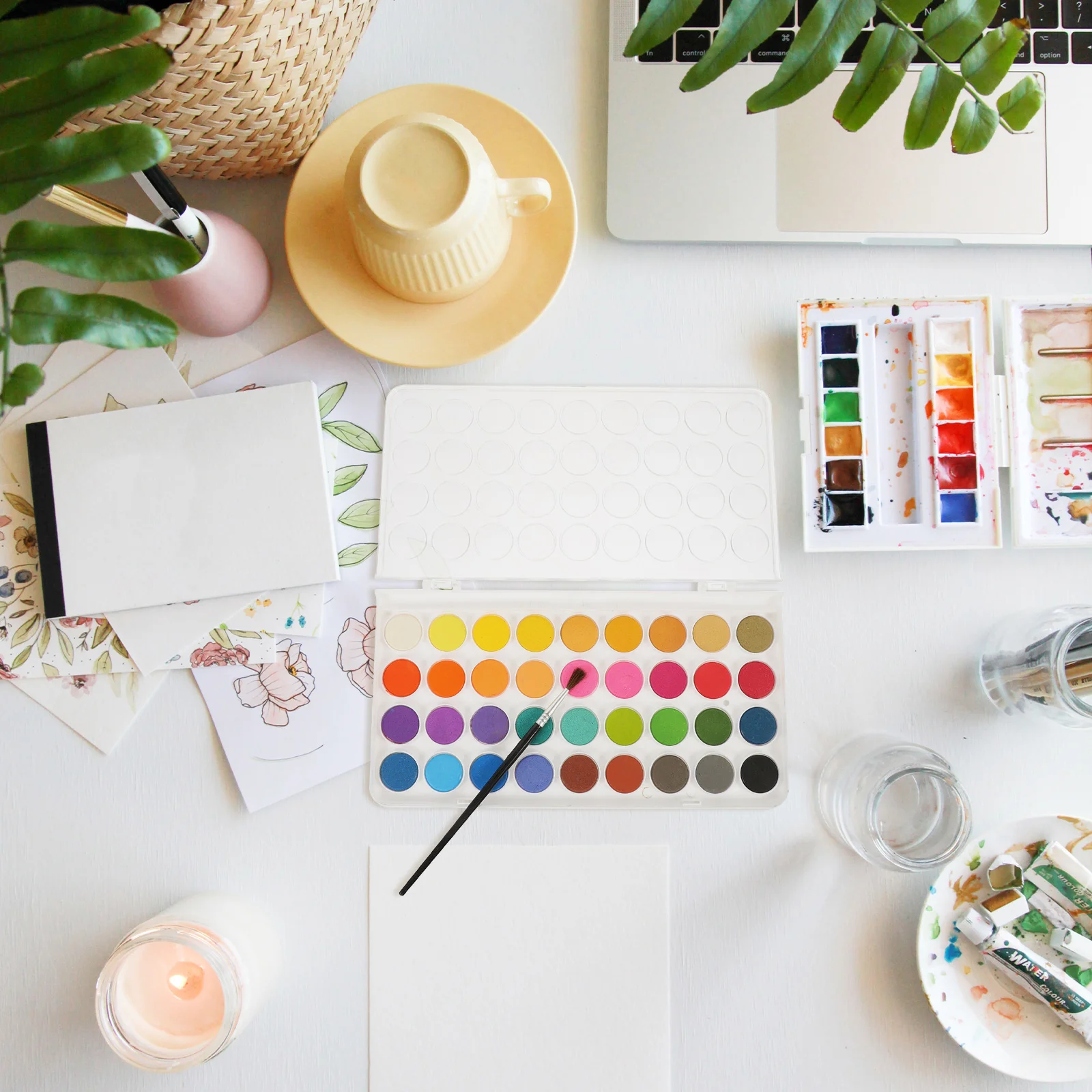 

1Set Watercolor Pigment Kit Portable Bright Vivid Colors Quick Drying Travel Watercolor Paint Set Drawing Supplies for Kids