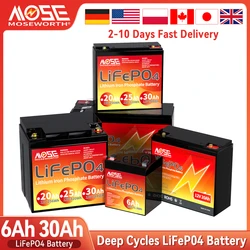 6Ah 10Ah 12Ah 20Ah 25Ah 30Ah 12V LiFePO4 Battery Pack Built-in BMS 12V Lithium Battery For Fish Finder Light Kids Car Bateria