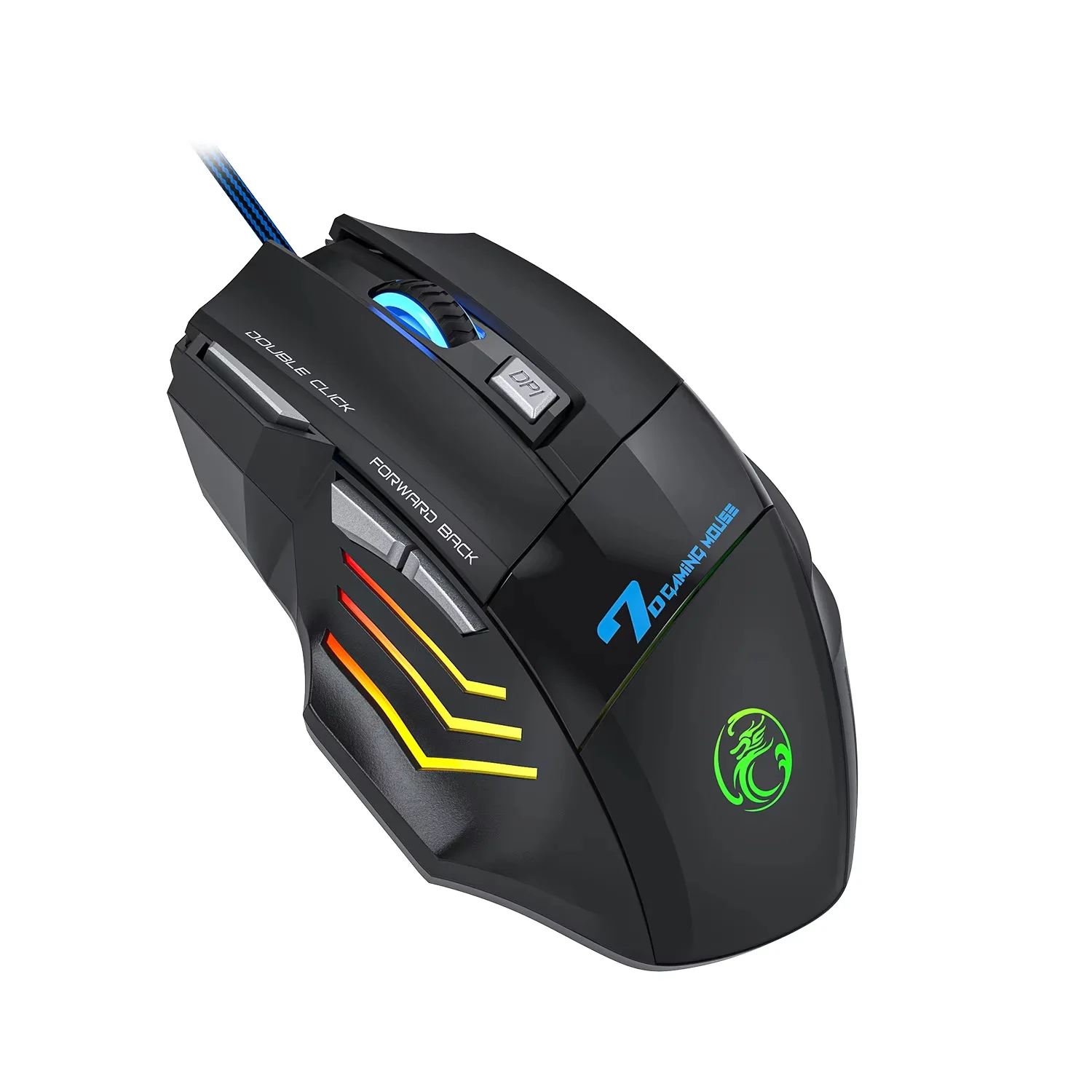 Rainbow Backlit Mechanical Touch Feel Optical Gaming Wired Mouse 4Keys Ergonomic Design DPI Adjustable Gamer Mouse For Computer