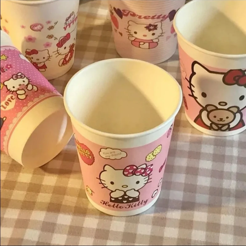 Cartoon Sanrio Hello Kitty Cute Festival Paper Cup Party Appliances Party Disposable Cups