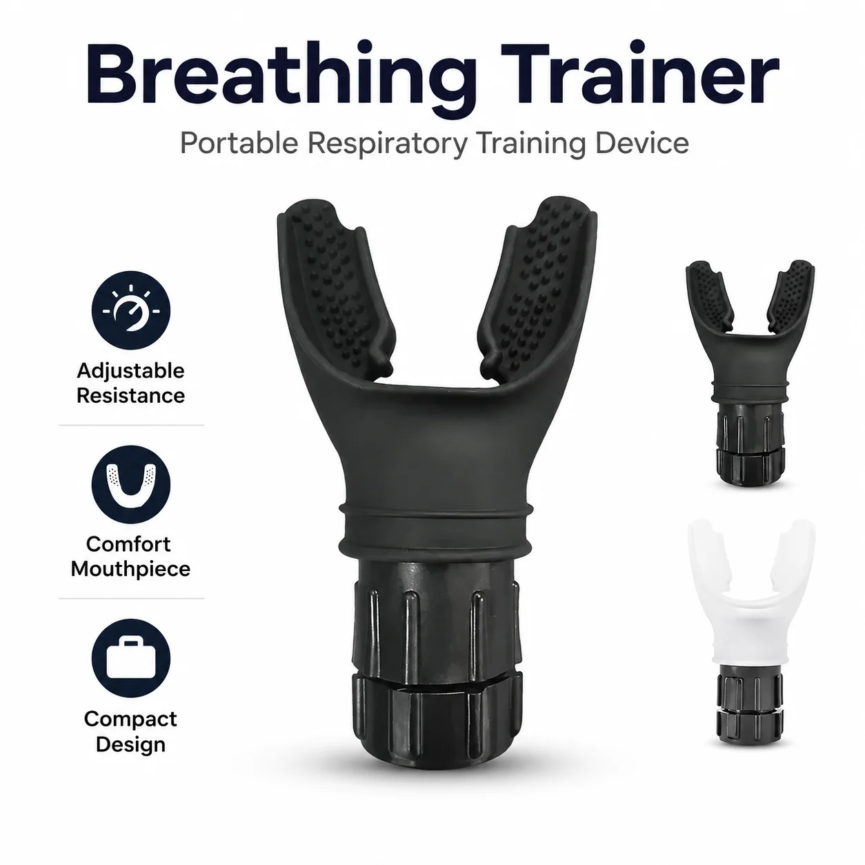 Protetores Bucais de Silicone Macio para Snorkel e Respirador - Confortáveis, Reutilizáveis, Pretos e Brancos, Fáceis de Instalar e Limpar