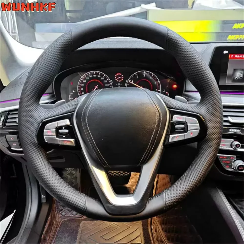 Hand Stitched Artificial Leather Steering Wheel Cover For BMW G30 530i 540i 520d 530e 2016-2018 G32 GT 630i 630d 2017-2018