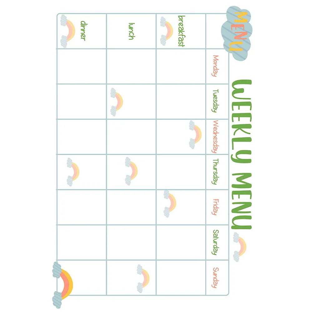 

Reusable Weekly Meal Planner for Fridge Sticky Dry Erase Board with Large Writing Space for Menus Notes Schedules Home