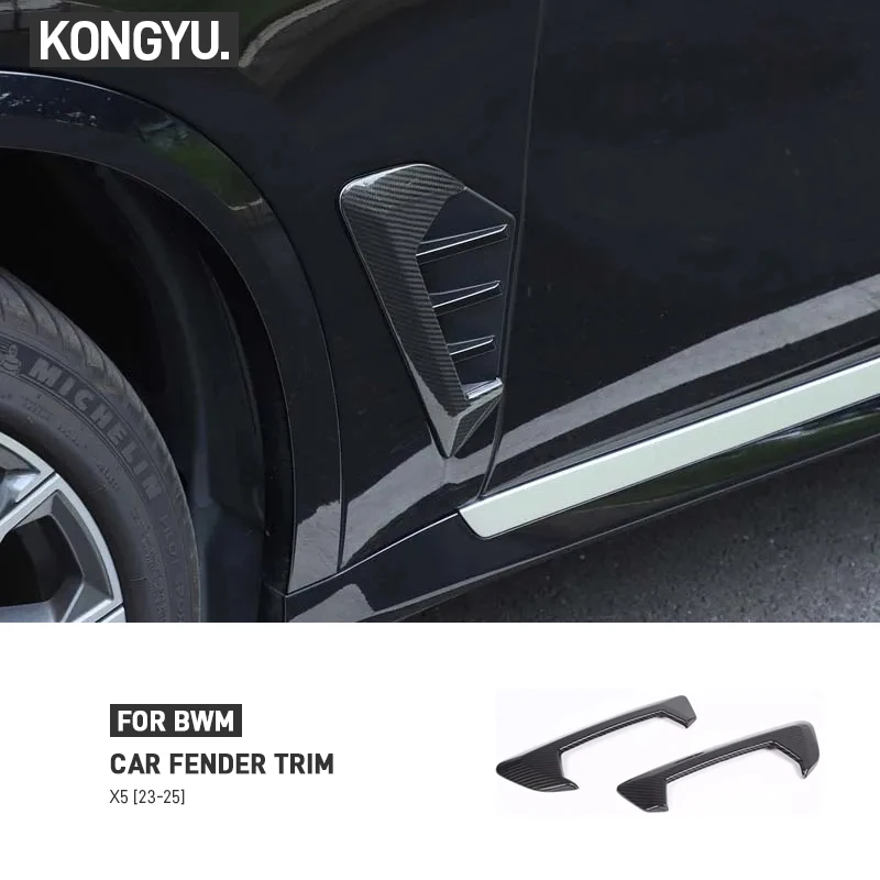 

For BMW X5 G05 2023-2025 Real Carbon Fiber Car Fender Side Air Vent Spoiler Trim Cover Decorative Panel Sticker Auto Accessories
