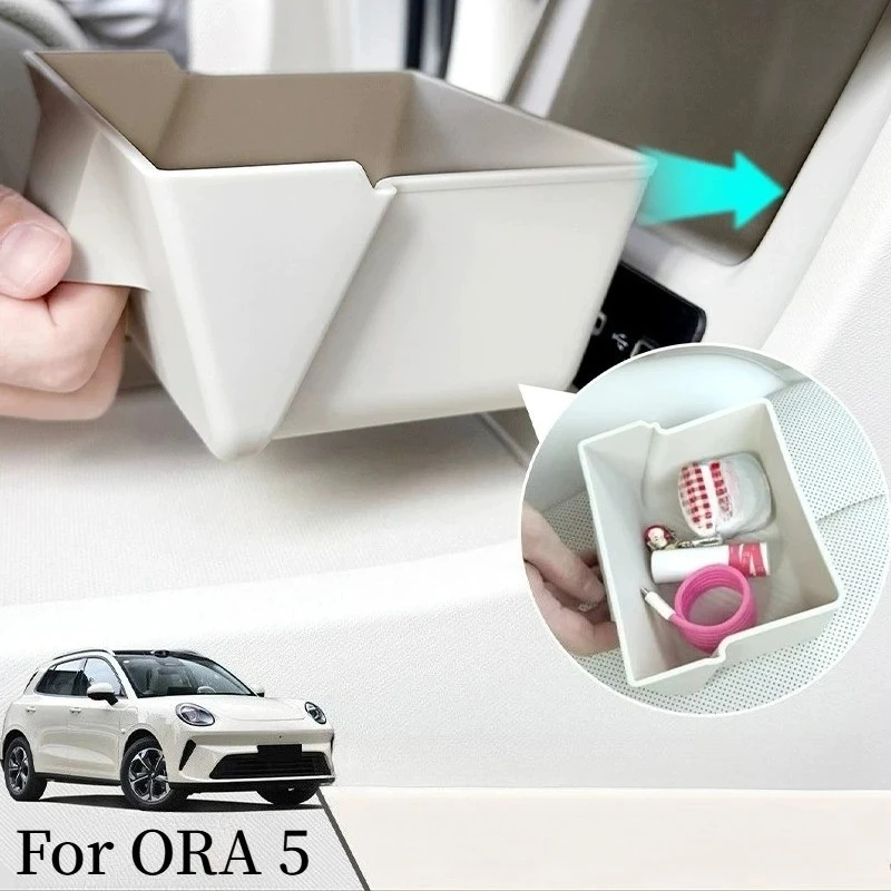 Hidden Storage Drawer Console Organizer Tray for 2026 GWM ORA 5 Under Armrest Center Console Interior Accessories