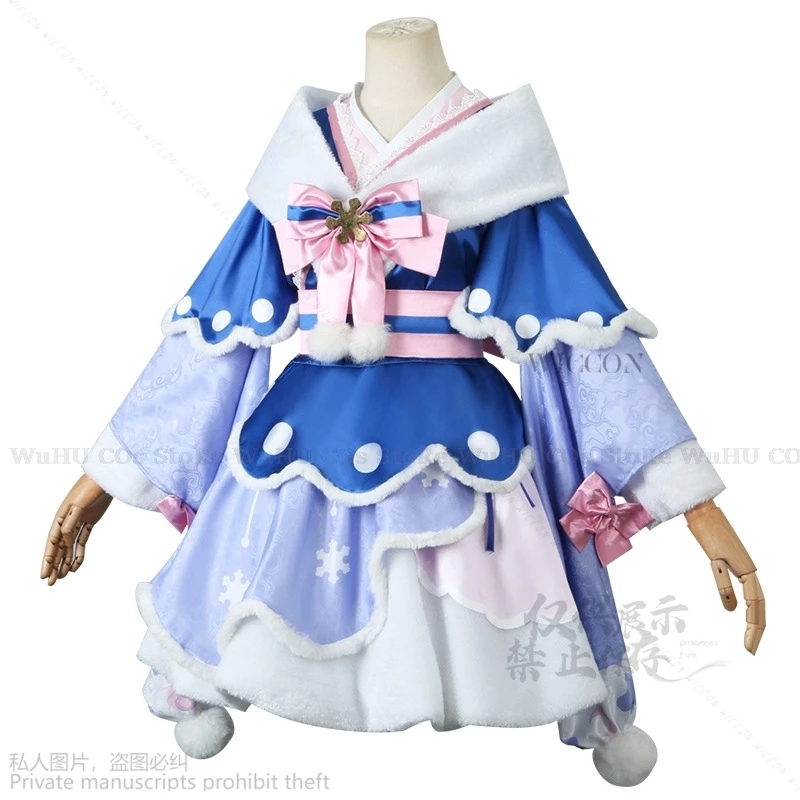 Mikuu 2024 SNOW MIKO Cosplay Costumes Anime Women Game Project Sekai Cosplay Lolita Dress Costume Blue Wigs Halloween Party Xmas