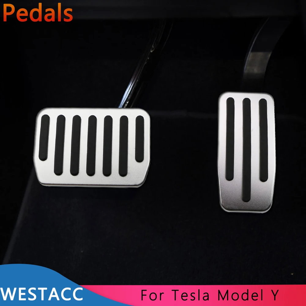 Car Pedals for Tesla Model Y ModelY 2019 2020 2021 Stainless Steel Accelerator Gas Brake Rest Pedal Covers Interior Accessories