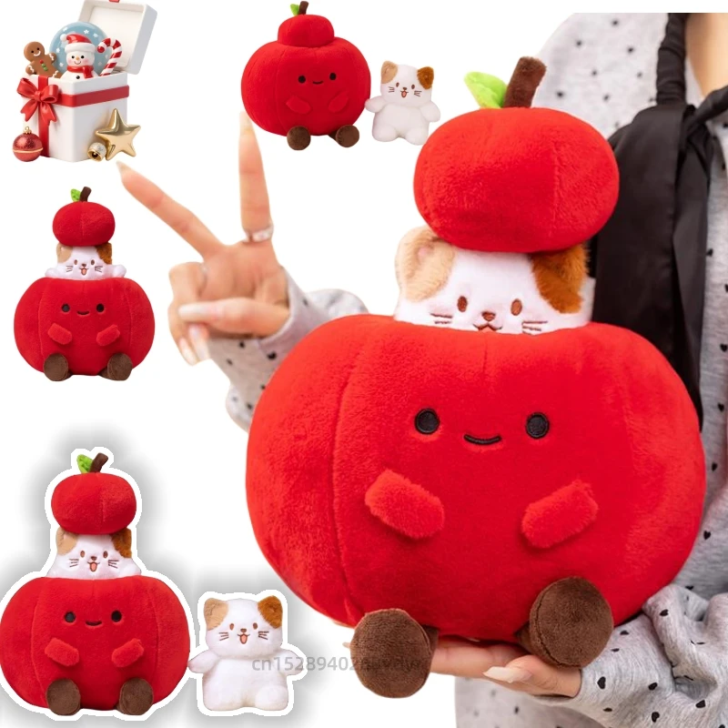 Creatieve Apple Calico Dieren Combinatie Knuffels Zachte Poppen Cartoon Grappige Baby Slaapcomfort Pop Kerstavond Geschenken
