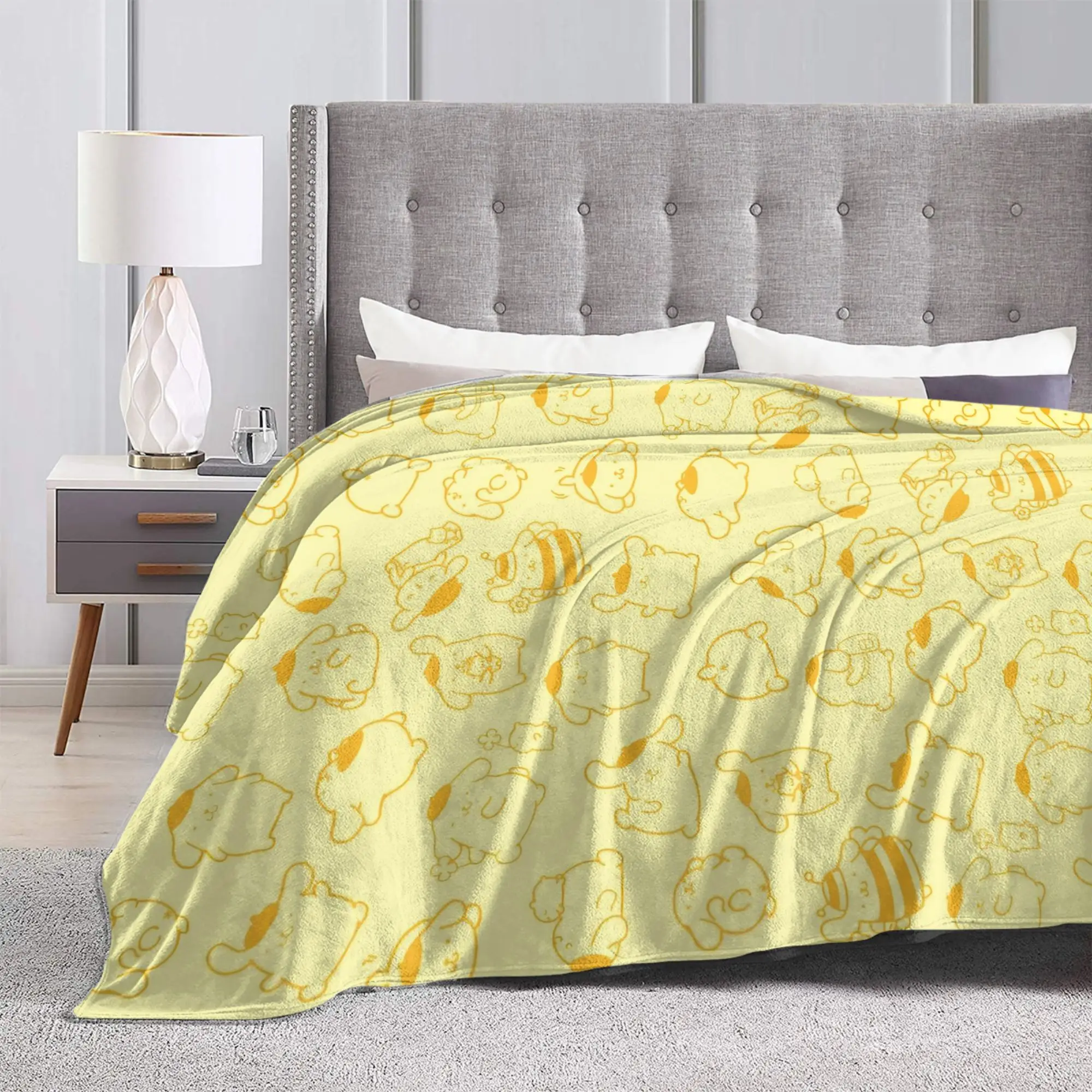 Pompompurins Kawaii Cute Puppy Blankets Fleece Summer   Multifunction Soft Throw Blanket for Home Bedroom Bedspreads