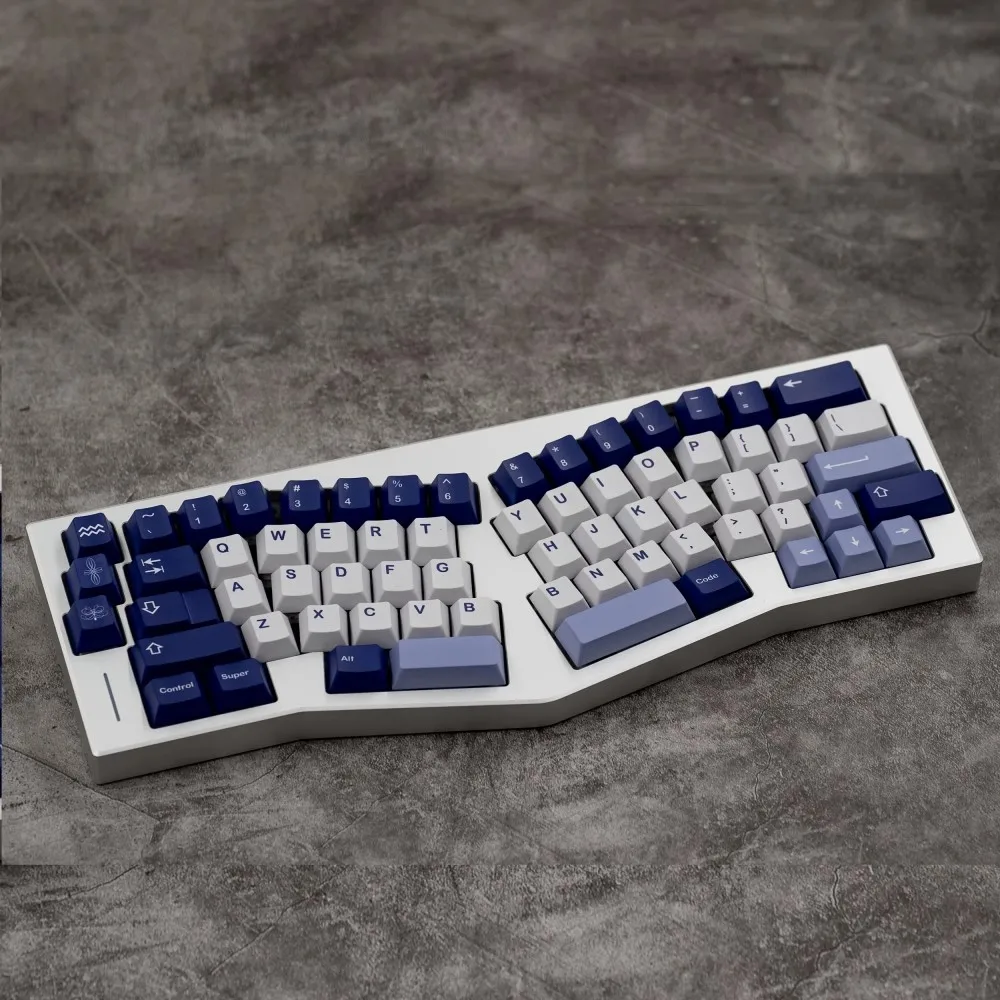 1 Set Aquarius Klein Blue Theme Keycaps PBT Dye Subbed Key Caps Cherry Profile lightproof Keycap For MX Switch Keyboard Wooting