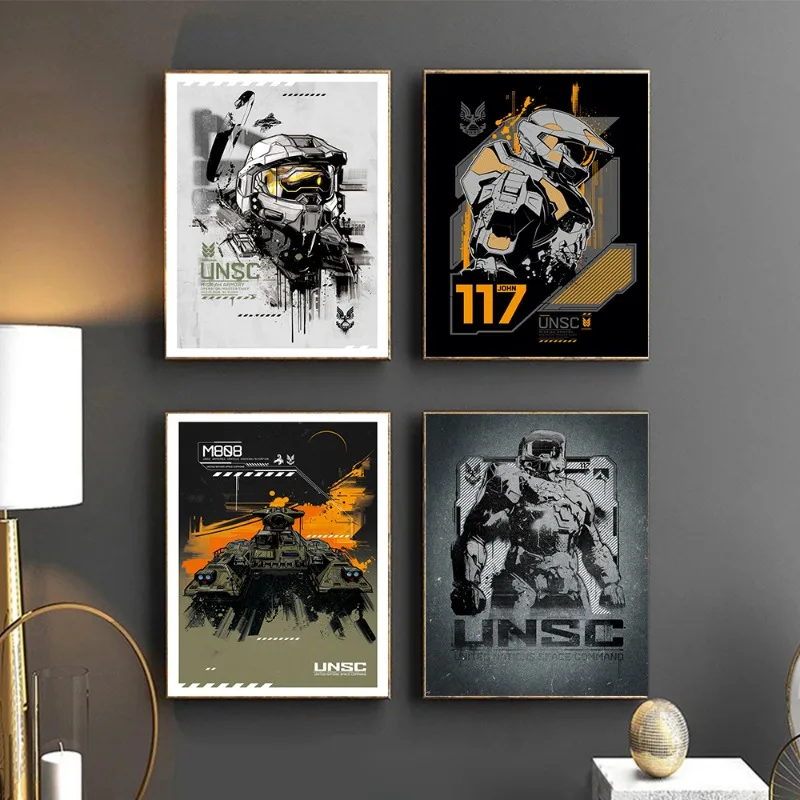 Technology Abstract Robot Mechanical Steel Tank Lighting Advanced Poster Canvas Painting Wall Art Home Decor