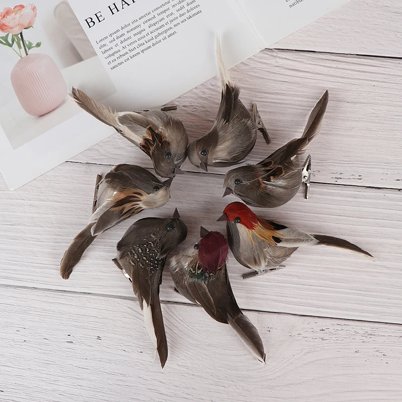 1szt DIY Cute Artificial Bird Foam Vividly Feather Mini Tit Craft Birds Emulation Decoration Model Wróbla Nowość!