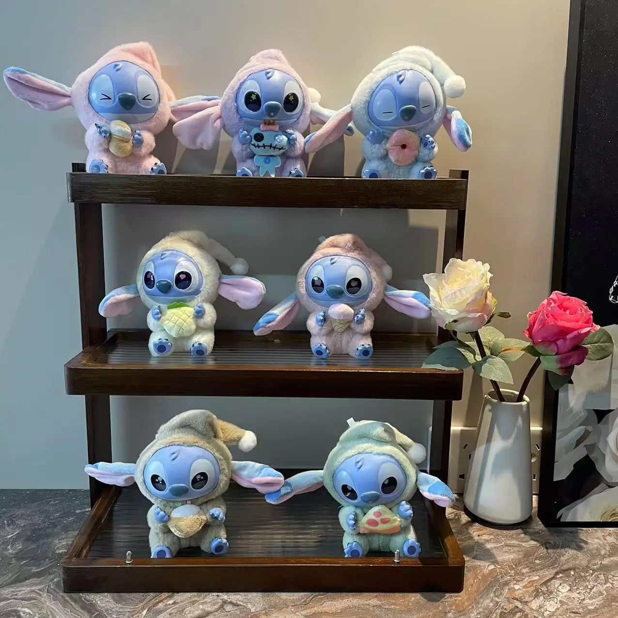 Disney Bag Pendant Stitch Eat Something Before Sleep Series Plush Blind Box Vinyl Toys Cute Doll Mystery Box Decor Gift Toy