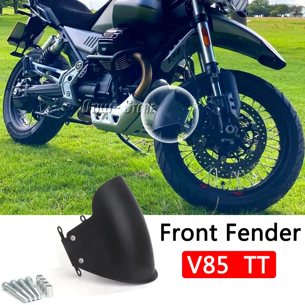 

Motorcycle Black Front Fender Mudguards Cover For MOTO GUZZI V85 TT V85TT V 85 TT v85tt 2019 2020 2021 2022 2023 2024