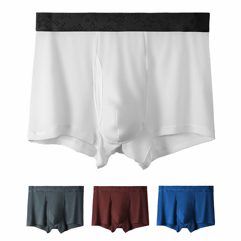 

Solid Color Panties Breathable Boxer Briefs Active Lifestyle Breathable Pouch Underwear Men Panties Elastic Waistband