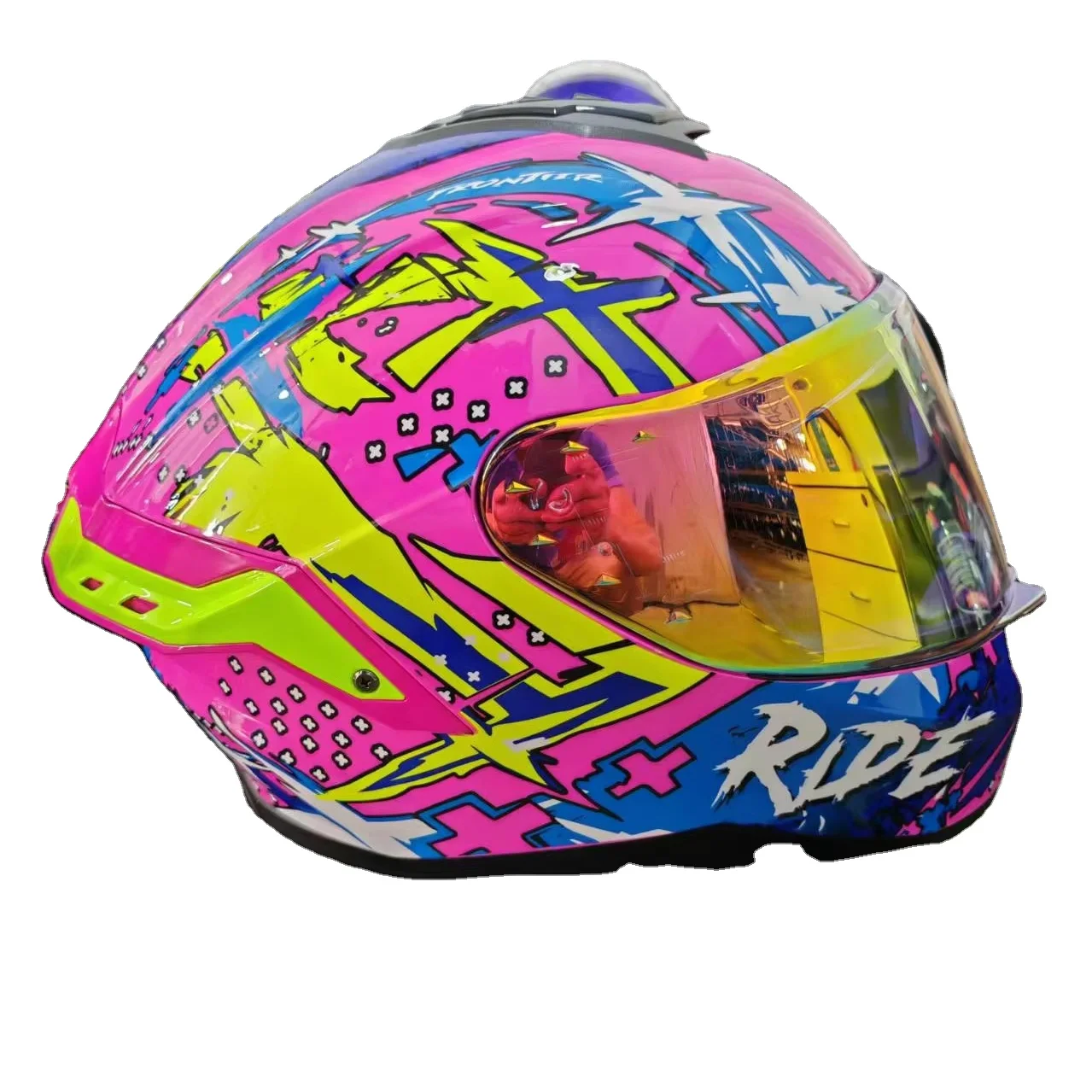 

STLF New Model DOT Approved Special Spoiler Full Face Motorcycle Helmets with Anti-Drop Buckle Anti-Fog Visor Cascos Helmet