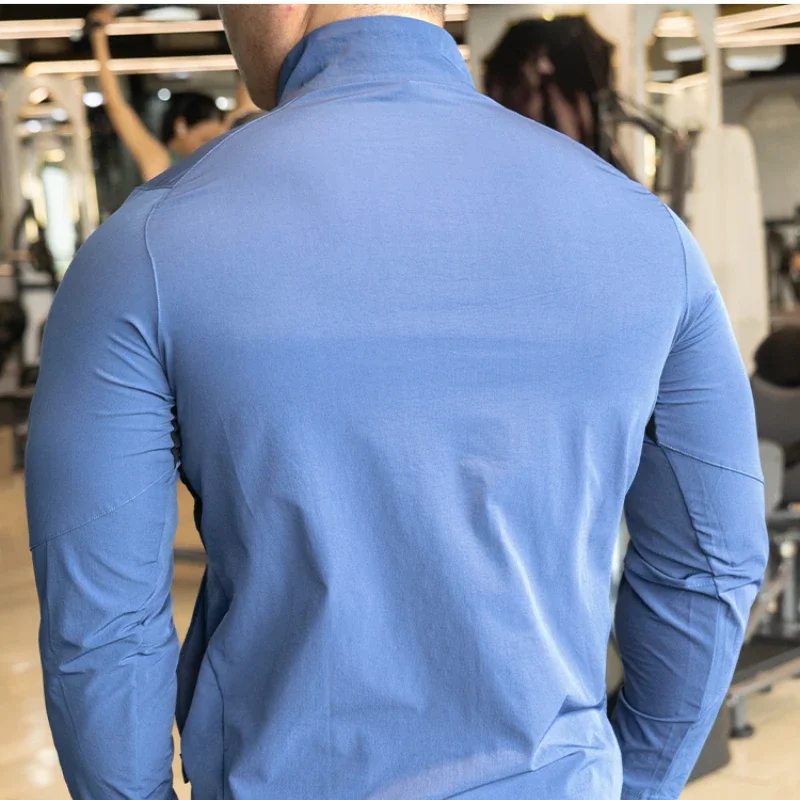 Men\'s Sports Fitness Jacket Jacket Running Training Clothes Autumn and Winter Long-sleeved Quick-drying Outer Jacket