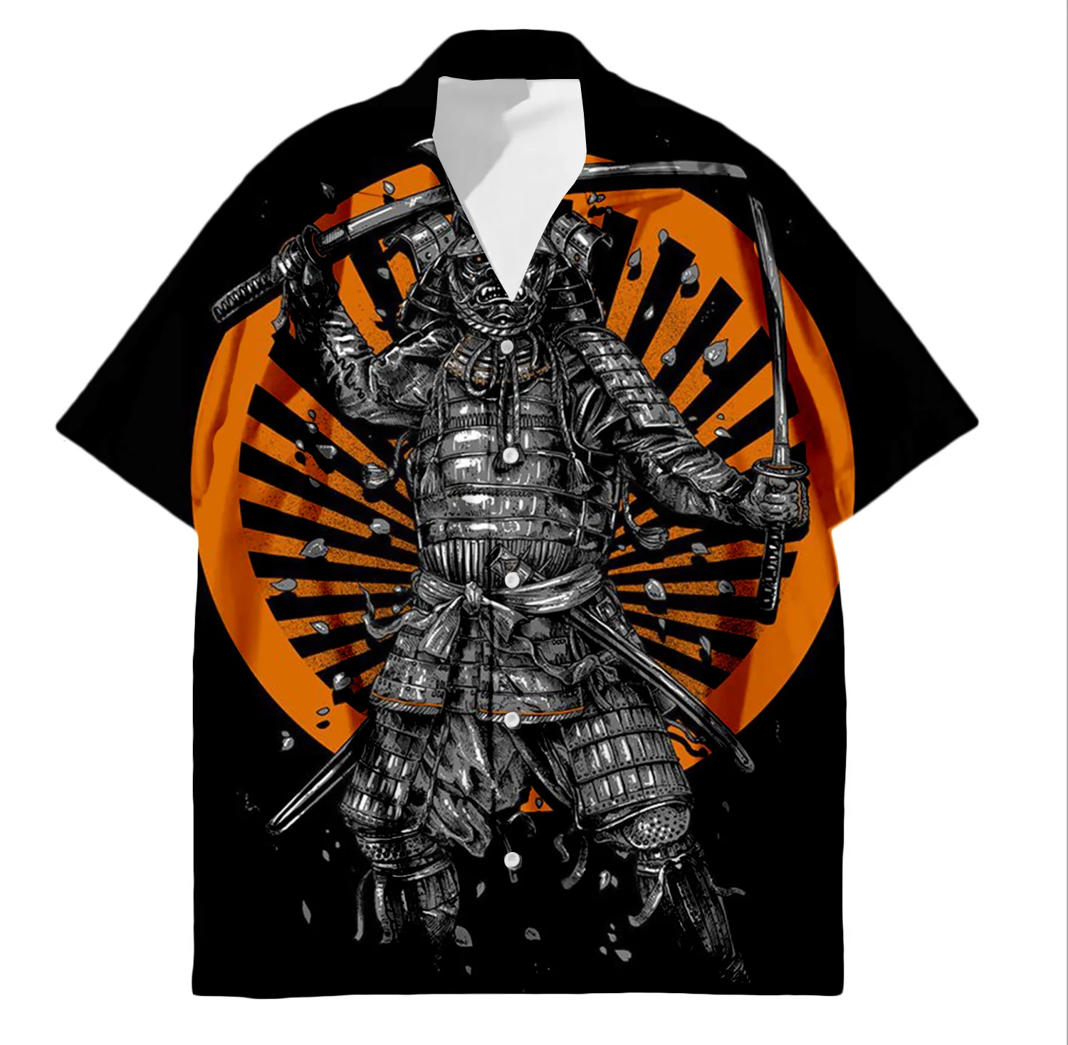 Sommer Samurai Tattoo 3D-Druck Hemden Männer Frauen Mode Shirt lässig Vintage Streetwear Kurzarmhemd Bluse Mann Kleidung