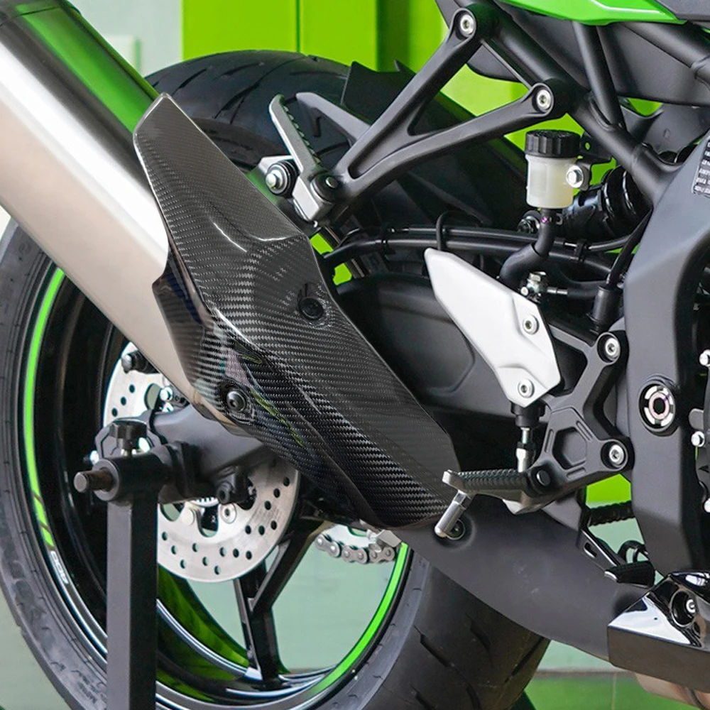 Carbon Fiber Motorcycle Rear Exhausts Pipes Cover for Kawasaki ZX-4R 2023-2026 ZX-4RR 2023-2026