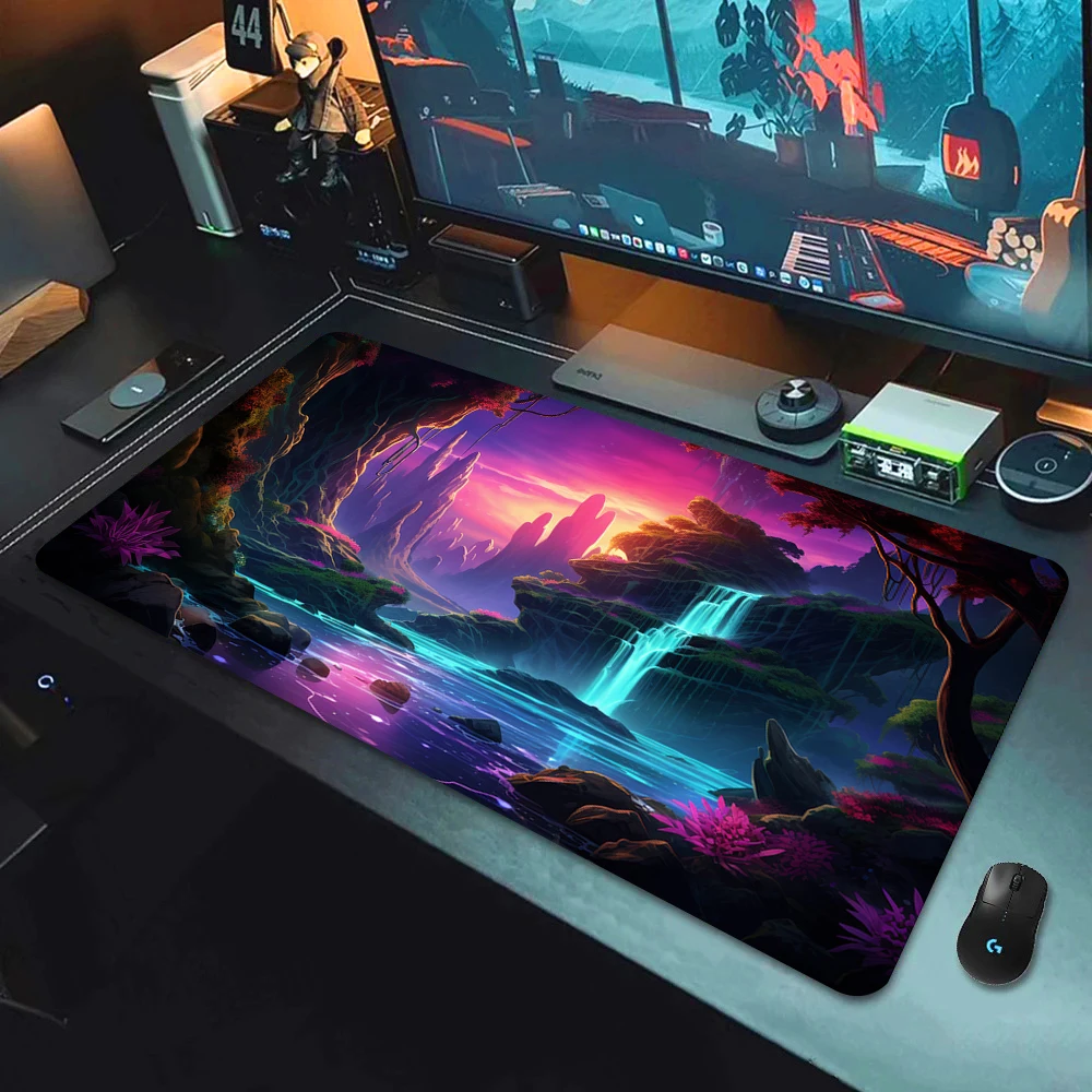 Anime Fantasy Landscape Mouse Pad Large Gaming Accessories Mouse Mat Keyboard Mat Desk Pad PC Computer Mousepad Gamer Mausepad