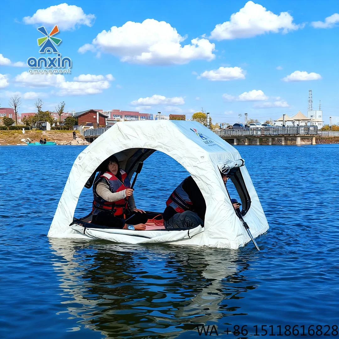 2-in-1 Roof/Water Inflatable Tent High-Strength Material Windproof Leakproof Spacious Family  Ideal Camping Beach Emergency Use