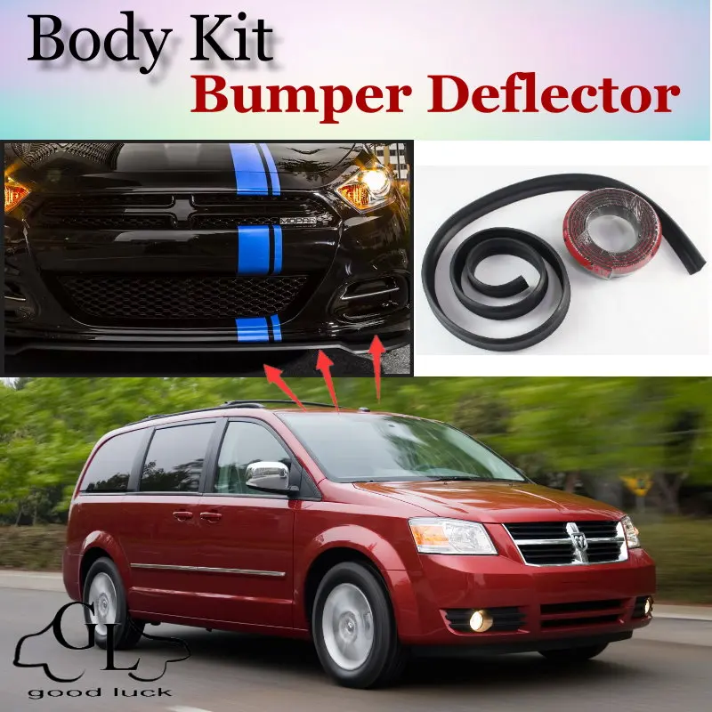 Bumper Lip Deflector Lips For Dodge Caravan Ram C/V Tradesman Front Spoiler Skirt For Top Gear Fans to Tuning / Body Kit / Strip