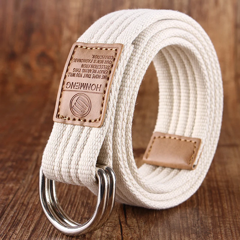 Nieuwe heren en dames Koreaanse versie 16 kleuren dubbele lus gesp canvas riem 43 inch casual broek canvas riem jeugd broek riem - afbeelding 1