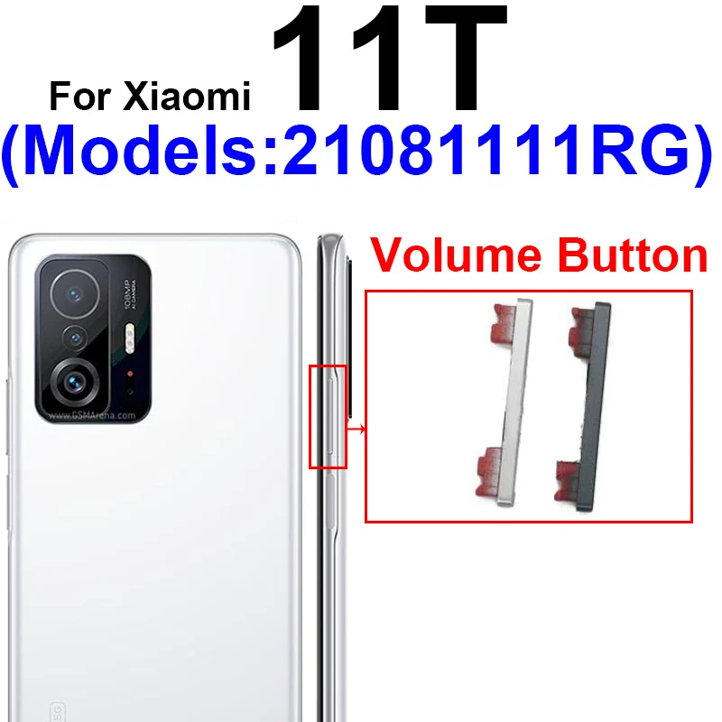 On Off Power Volume Side Button For Xiaomi Mi 11T 21081111RG Power Volume Control Switch Key Repair Parts