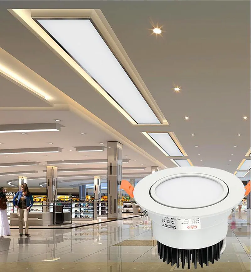 2024 Modern dimmable embedded cob spot light shop commercial household led sky lantern spotlight down light