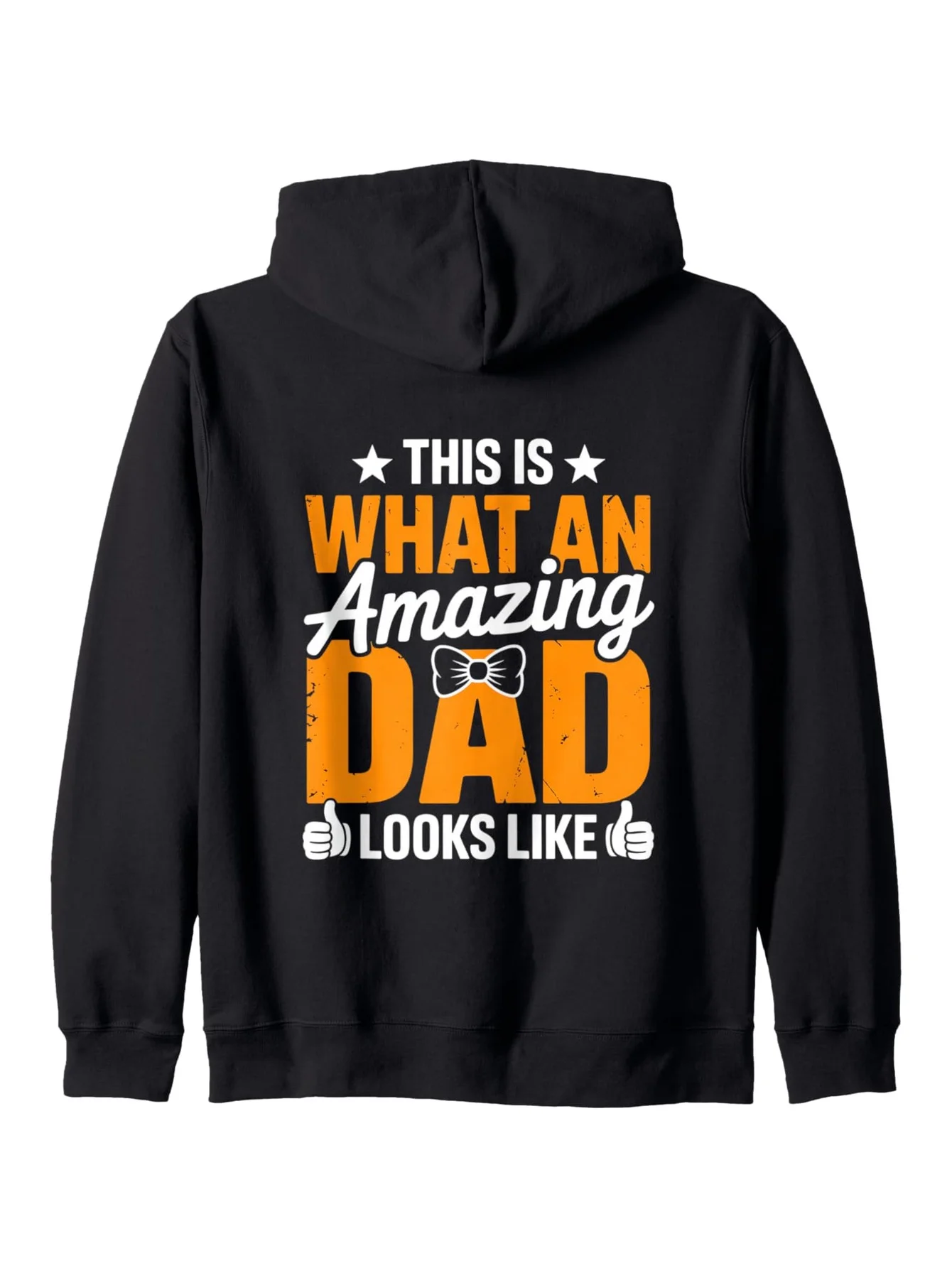 

Мужская черная толстовка на молнии — забавный подарок папе, яркий оранжево-белый текстовый дизайн, пуловер на четыре сезона