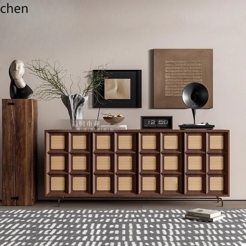 

ZML rattan dining side model room decorative floor cabinet living room TV cabinet storage storage chest cabinet