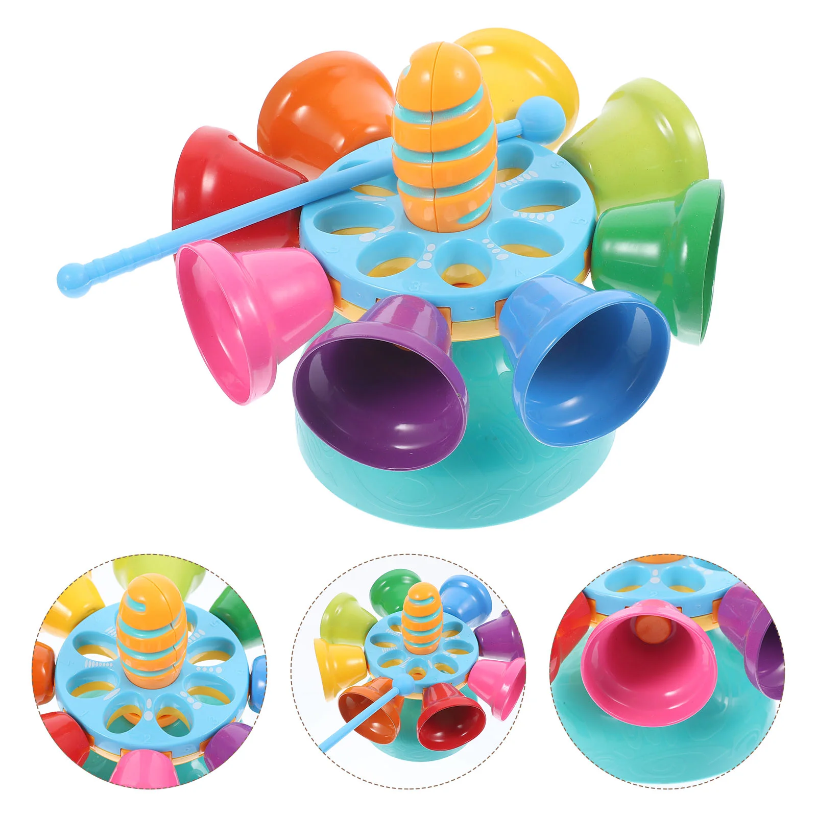 หมุนเครื่องดนตรีระฆังของเล่นดนตรีสําหรับเด็กวัยหัดเดิน 1-3 Baby Percussion Instruments The