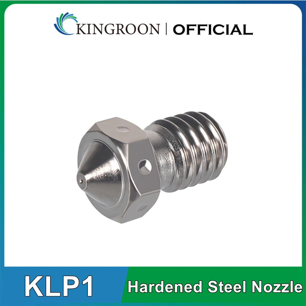 KINGROON 3D Printer Parts KLP1 Nozzle Hardened Steel , 2PC 0.2 0.3 0.4 0.5 0.6 0.8 1.0mm Option , Fit 1.75mm Filament