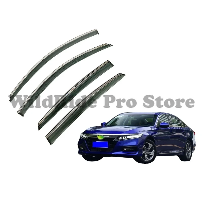 

1 комплект дефлекторов бокового окна вентиляционного козырька для Honda Accord 2014-2017 9th Rain Guards 4 шт. Темный дымовой дефлектор от дождя