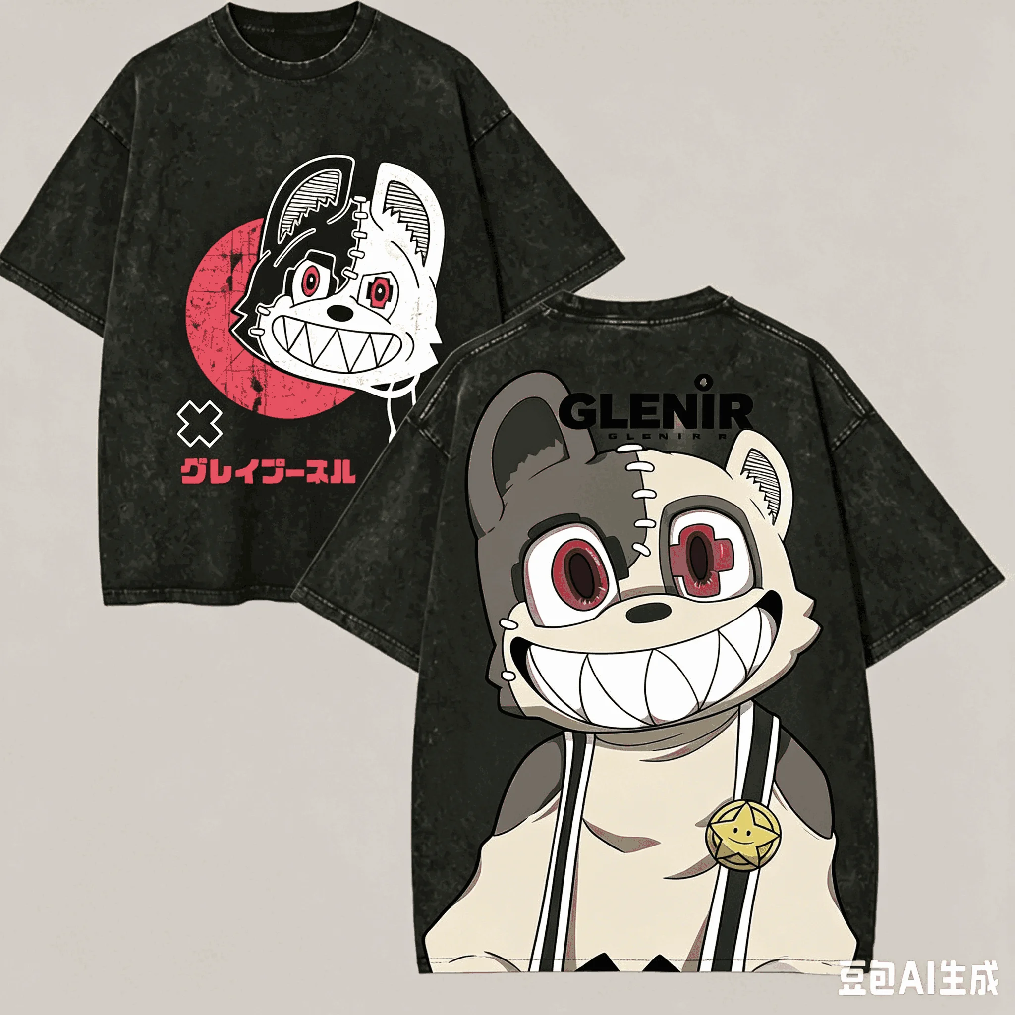 Gleipnir Washed T-shirt Anime Lover Harajuku New Model Unisex Oversized Vintage Loose Streetwear Short high quality Couples soft