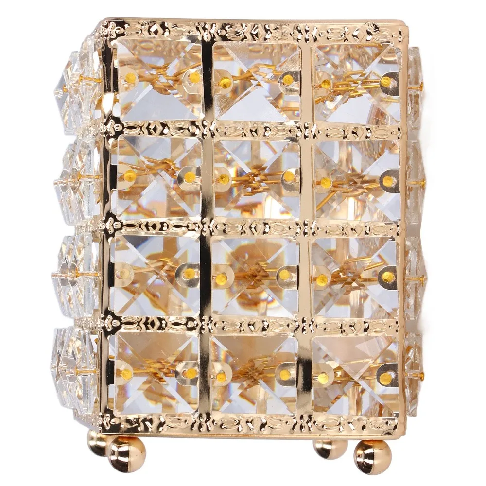 Stainless Steel Makeup Brush Holder Large Capacity Square Design Make Up Storage Cup Gold Silver Cosmetic Storage Organizer