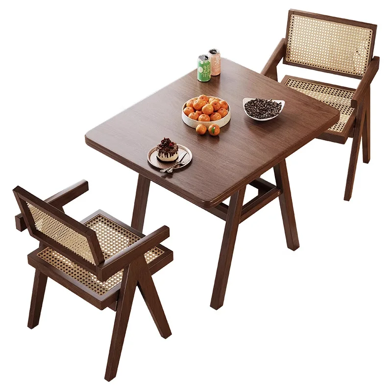 

Balcony small three-piece solid wood one table and two chairs simple household leisure tea table and chair