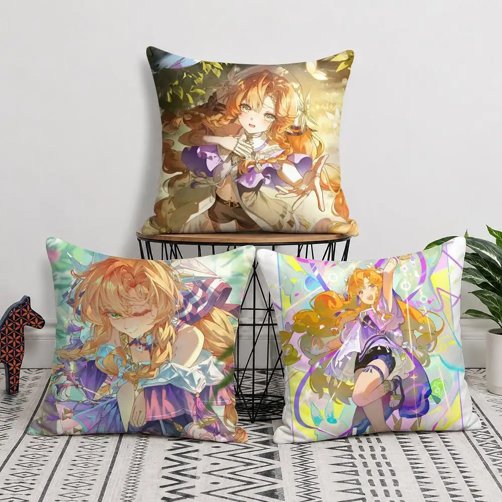 Sigrika Wuthering Waves Cushion Cover Short Plush Soft Double-Sided Printing Pillow Case Cozy Sofa Bedroom Home Decor Gift