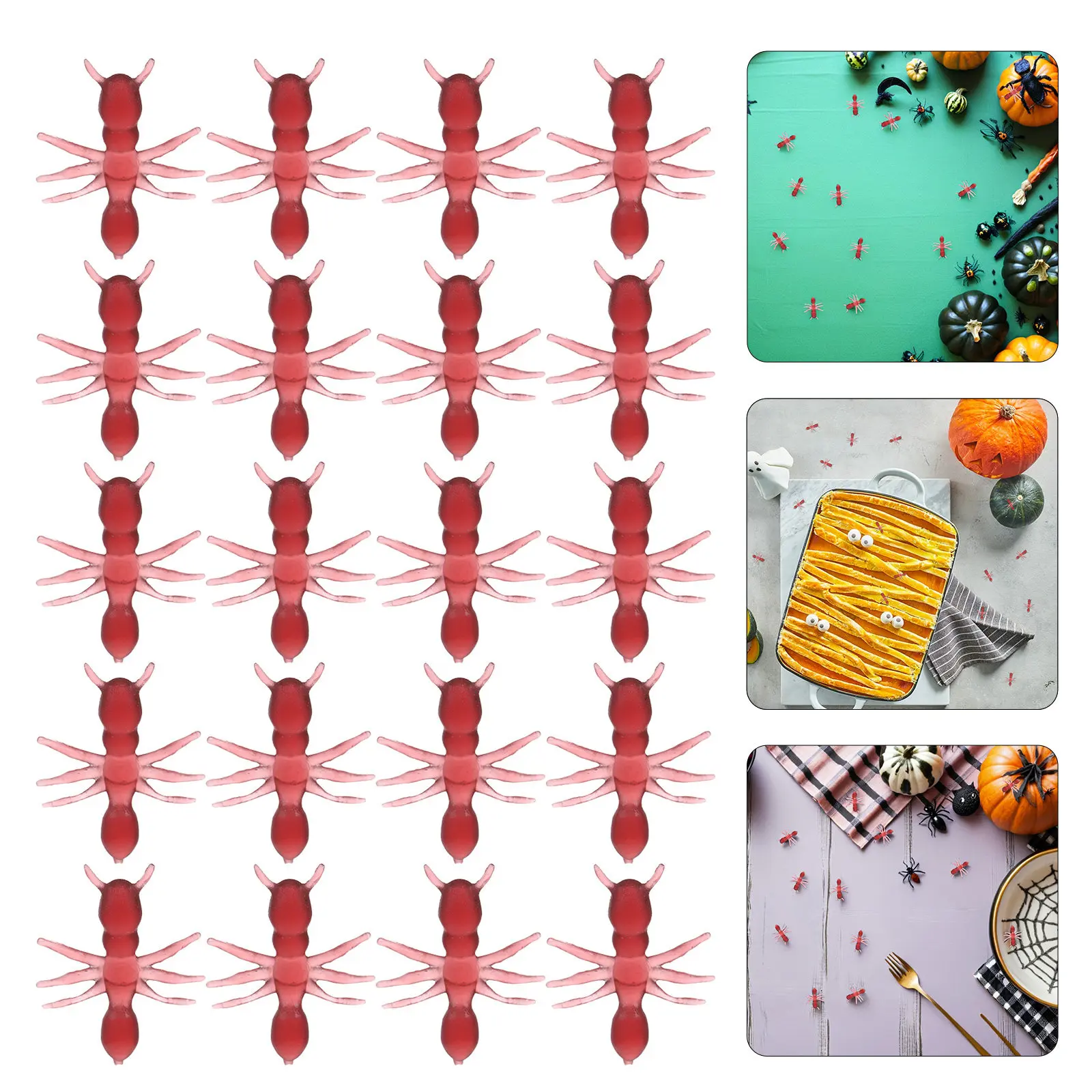 

50Pcs Plastic Realistic Simulation Ants for Halloween Pranks Joke Props Family Parties Stage Plays Biology Teaching Brown