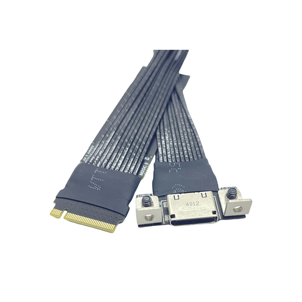 abiu-m2-to-oculink-4i-extension-cable-for-m2-mkey-nvme-to-sff8611-adapter-cable-pcie-40-x4-gen4-silver-plated-cable-40cm