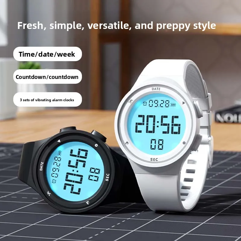 LED DigitalWaterproof Smart Bracelet Sleep Monitor Step Counter Running Fitness Night Light Electronic Watch Vibration Alarm Men