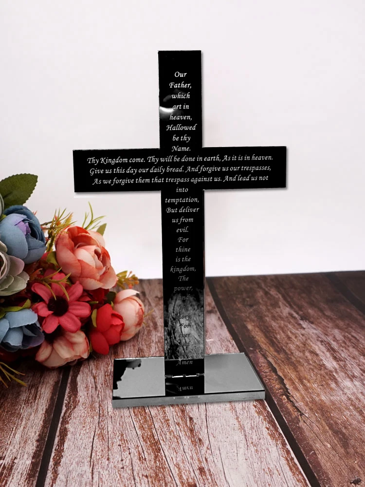 Gebete der orthodoxen Kommunion, freistehendes Kreuz, Gott segne, aramaische Übersetzung der Herren, Gebetskreuze, Taufe, Party-Dekoration