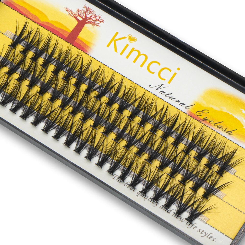 Kimcci 60 Bundles Mink Eyelash Extension Natural 3D Russian Volume Faux Eyelashes Individual 40D Cluster Lashes Makeup Cilia