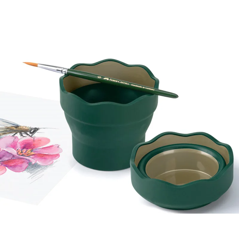 Faber Castel Folding Watercolor Paint Washing Bucket Portable Scalable Telescopic Painting Art Wash Pen Cup Folding Brush Washer